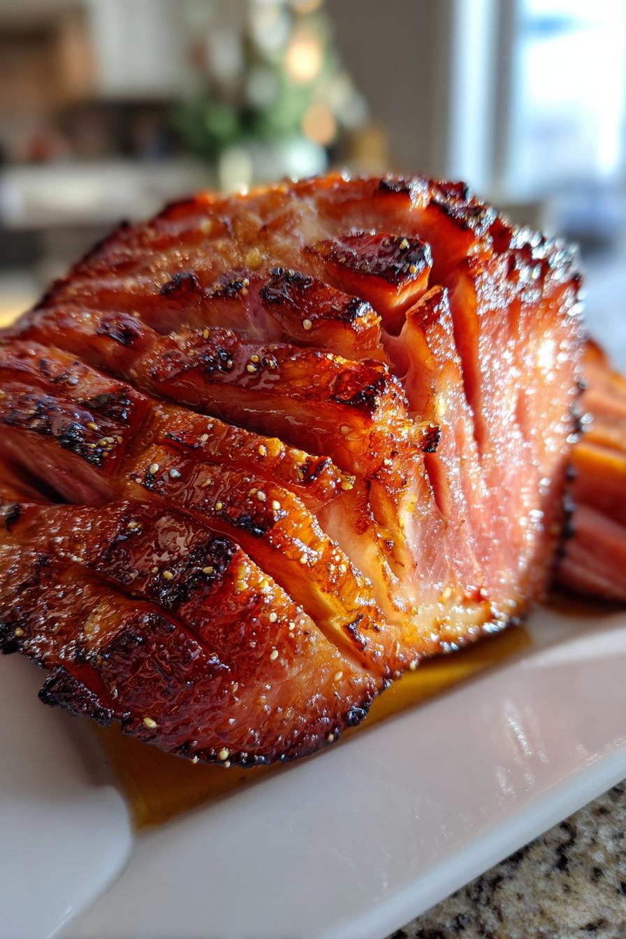 Honey-glazed ham