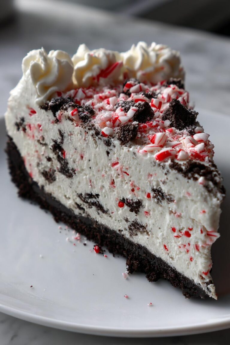 No-Bake Peppermint Oreo Cheesecake