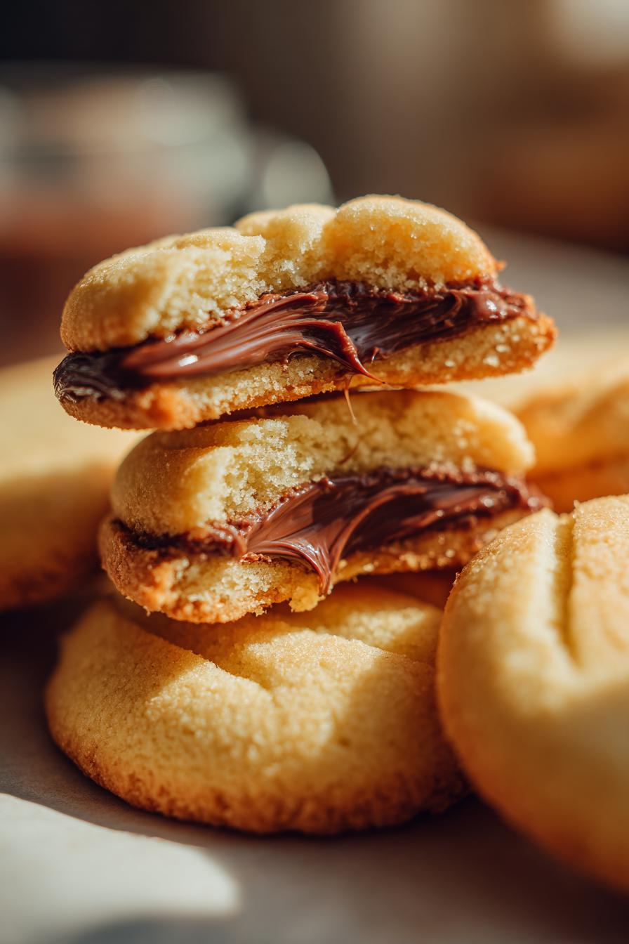 Nutella-Filled Shortbread Cookies