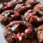 Peppermint Chocolate Thumbprint Cookies