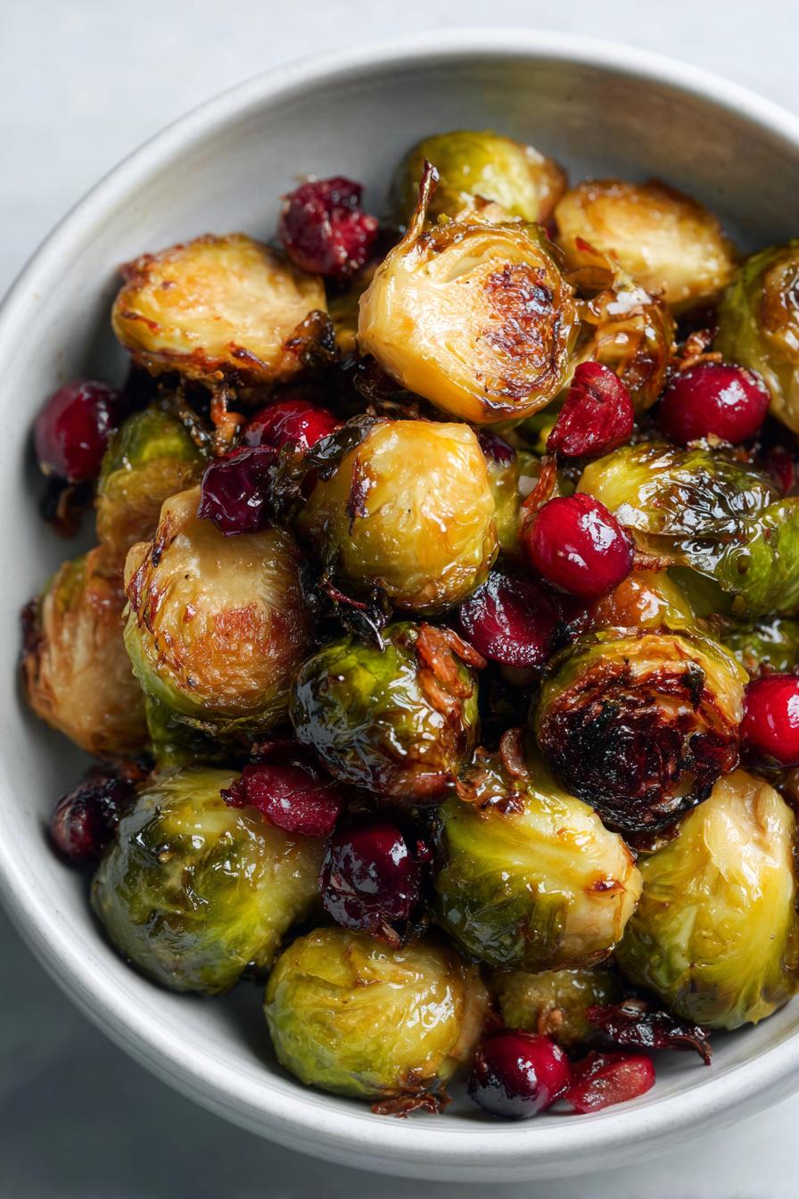 Roasted Brussels Sprouts with Cranberries