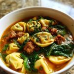 Sausage & Spinach Tortellini Soup