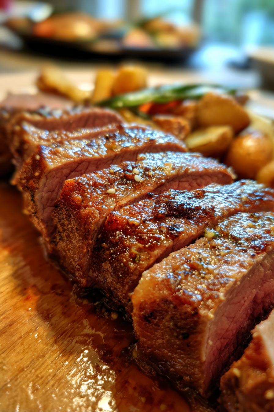 Slow-roasted beef tenderloin