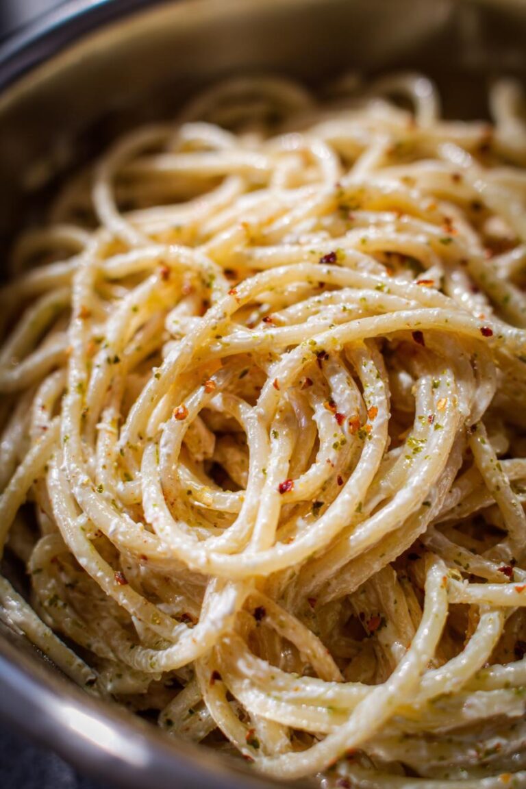 Turkish pasta with garlic yogurt sauce