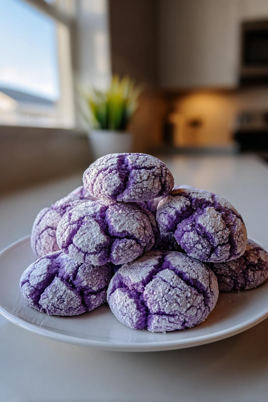 Ube crinkle cookies