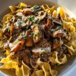 Vegan mushroom stroganoff