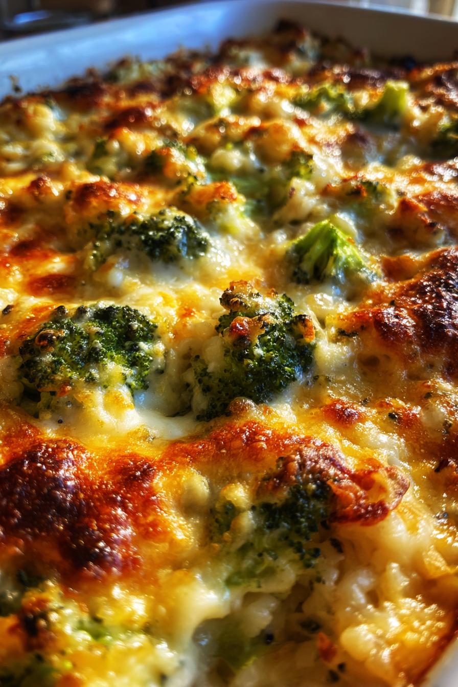 cheesy broccoli rice bake