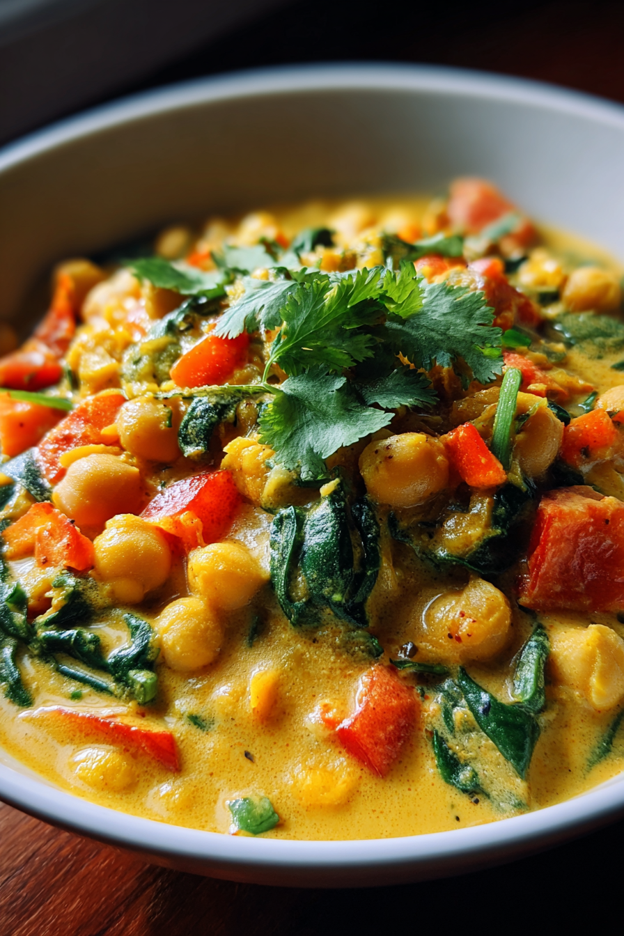 vegan high protein chickpea curry recipe