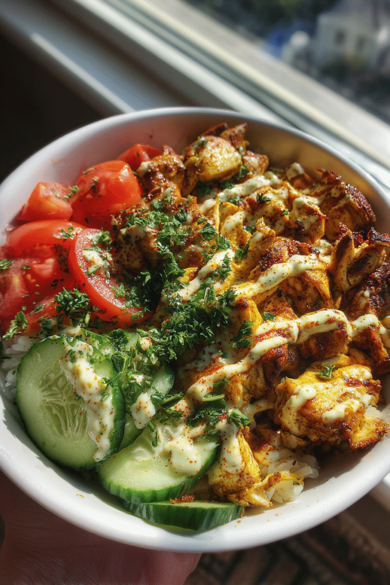 Air Fryer Chicken Shawarma Bowl