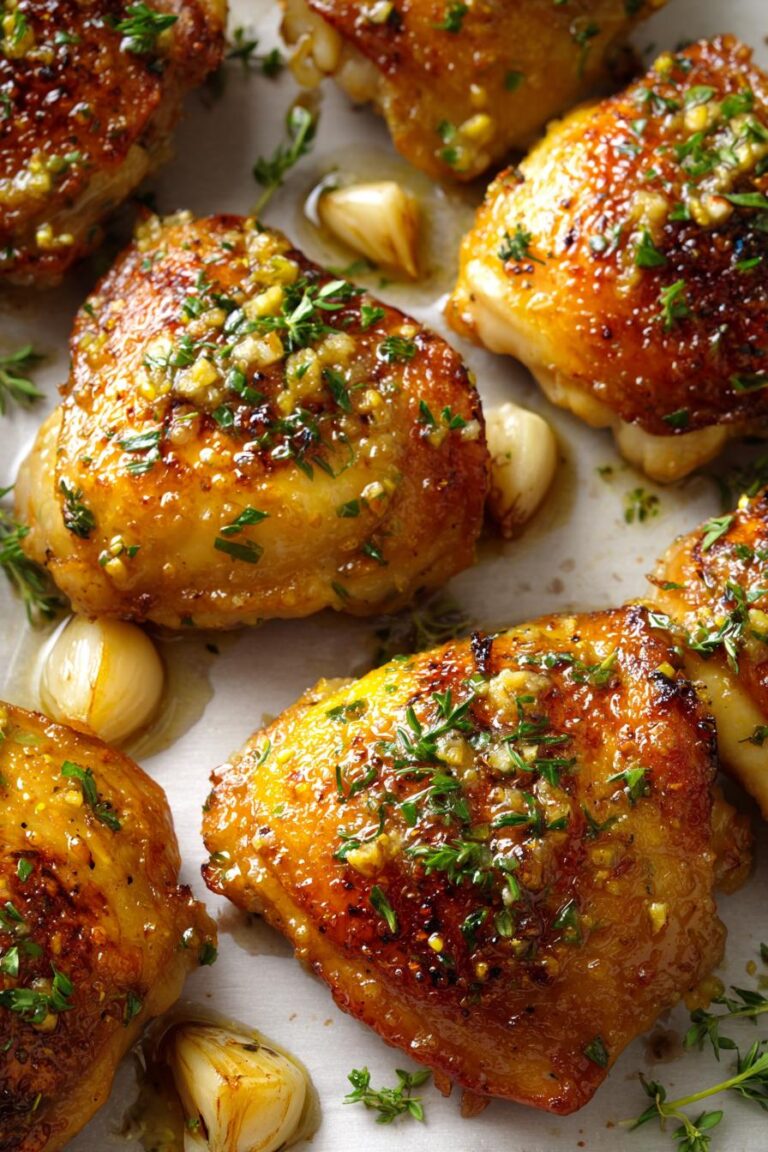 Baked Chicken Thighs with Garlic and Herbs