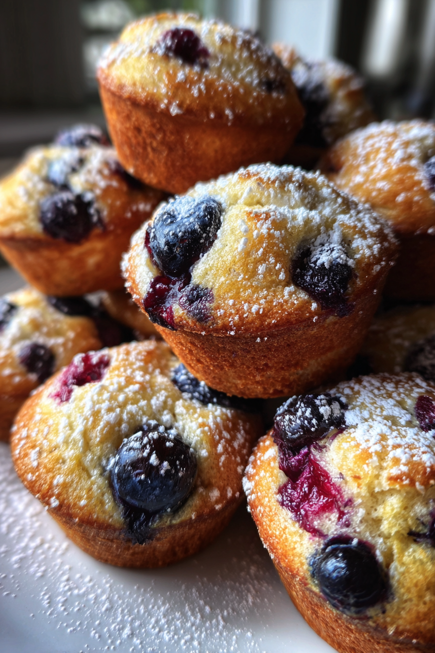 Blueberry oat yogurt mini muffins