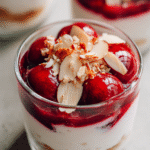 Cherry almond yogurt cups