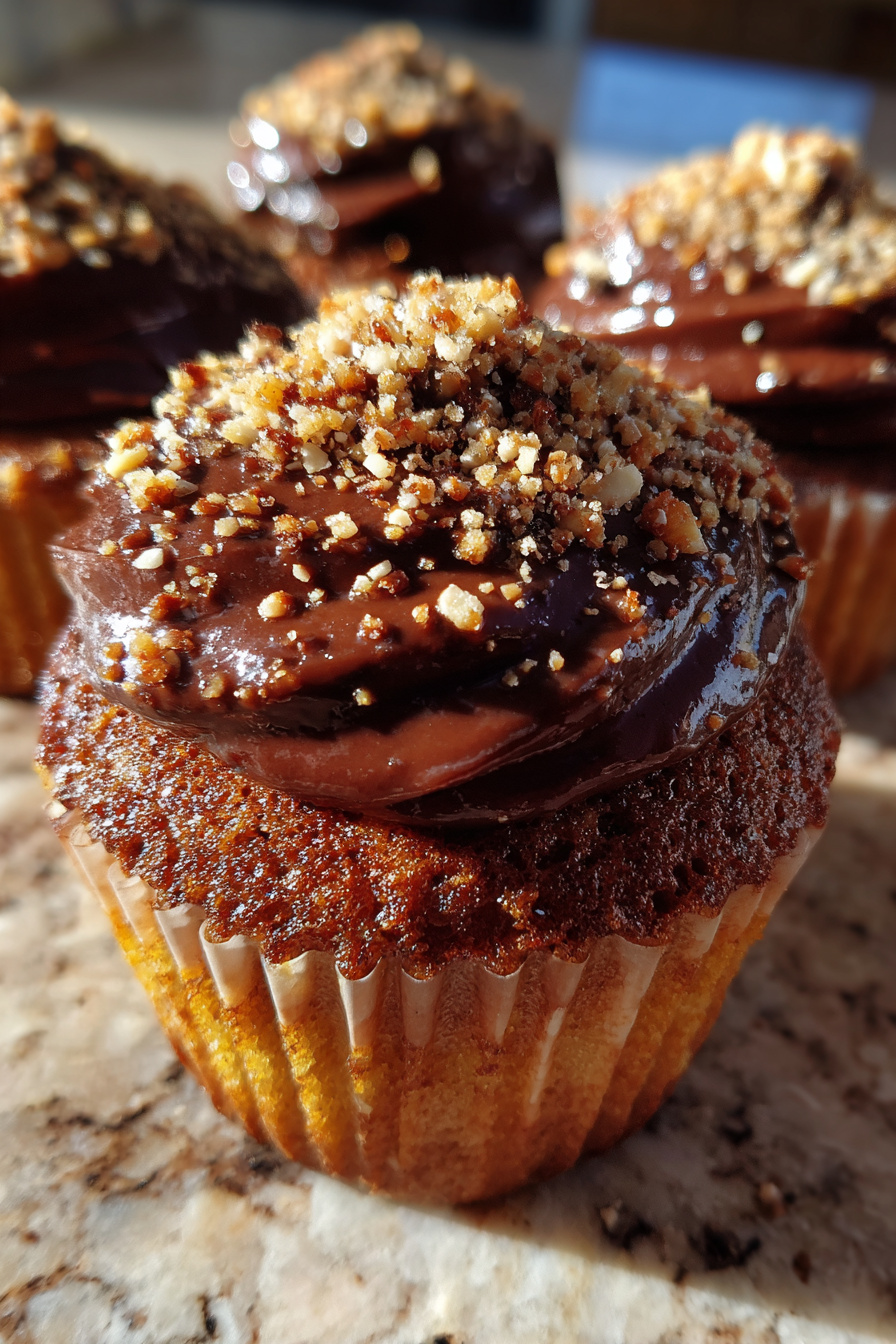 Chocolate hazelnut yogurt cupcakes