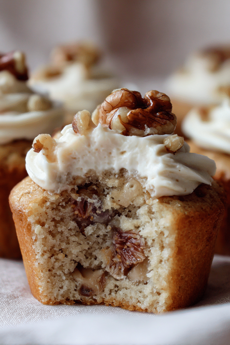 Fig walnut yogurt cupcakes