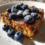 Healthy Baked Oatmeal with Blueberries