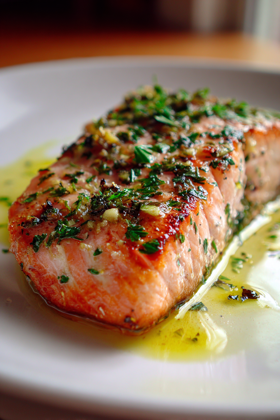 Mediterranean Baked Salmon with Olive Oil & Herbs