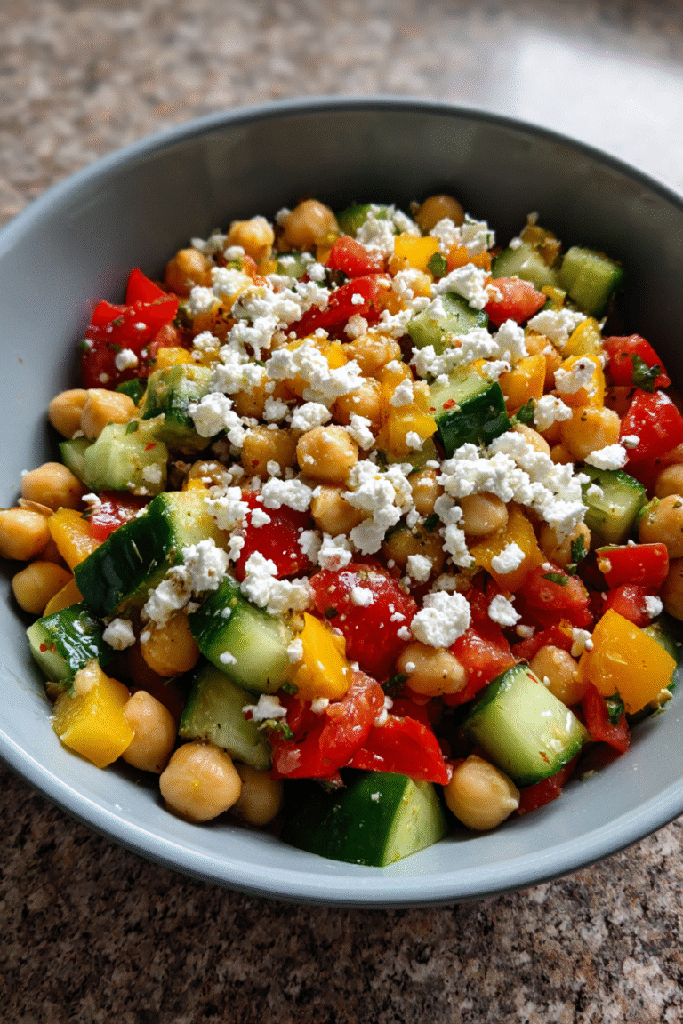 Mediterranean Chickpea Salad with Feta