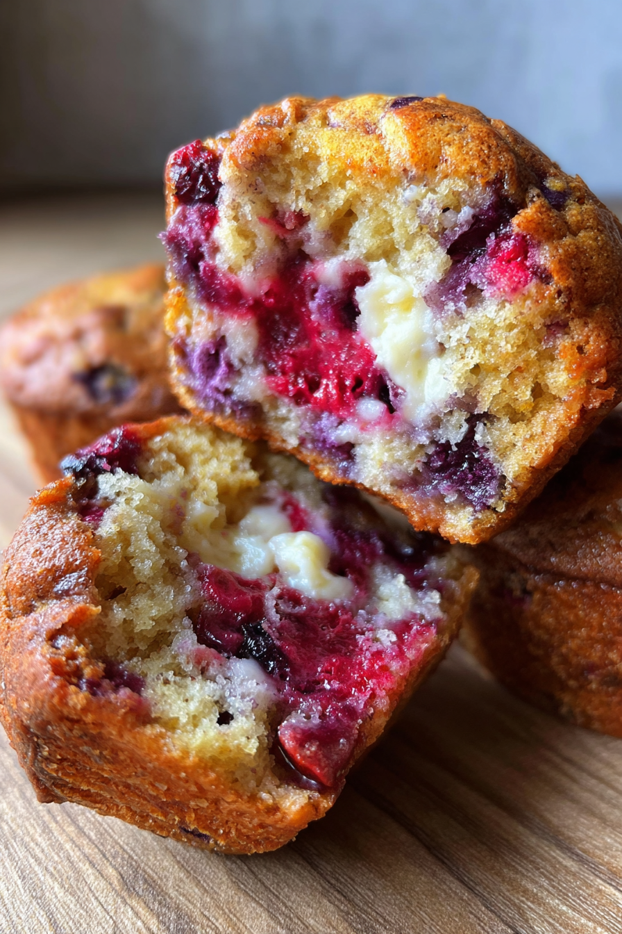 Mixed berry yogurt muffins