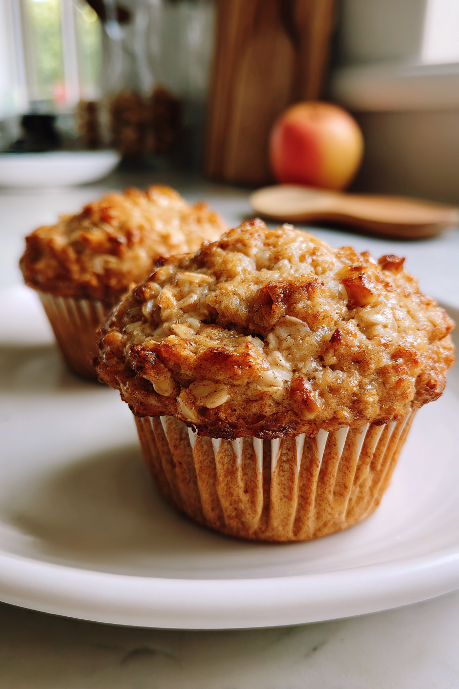 No-Sugar Added Apple Oat Muffins