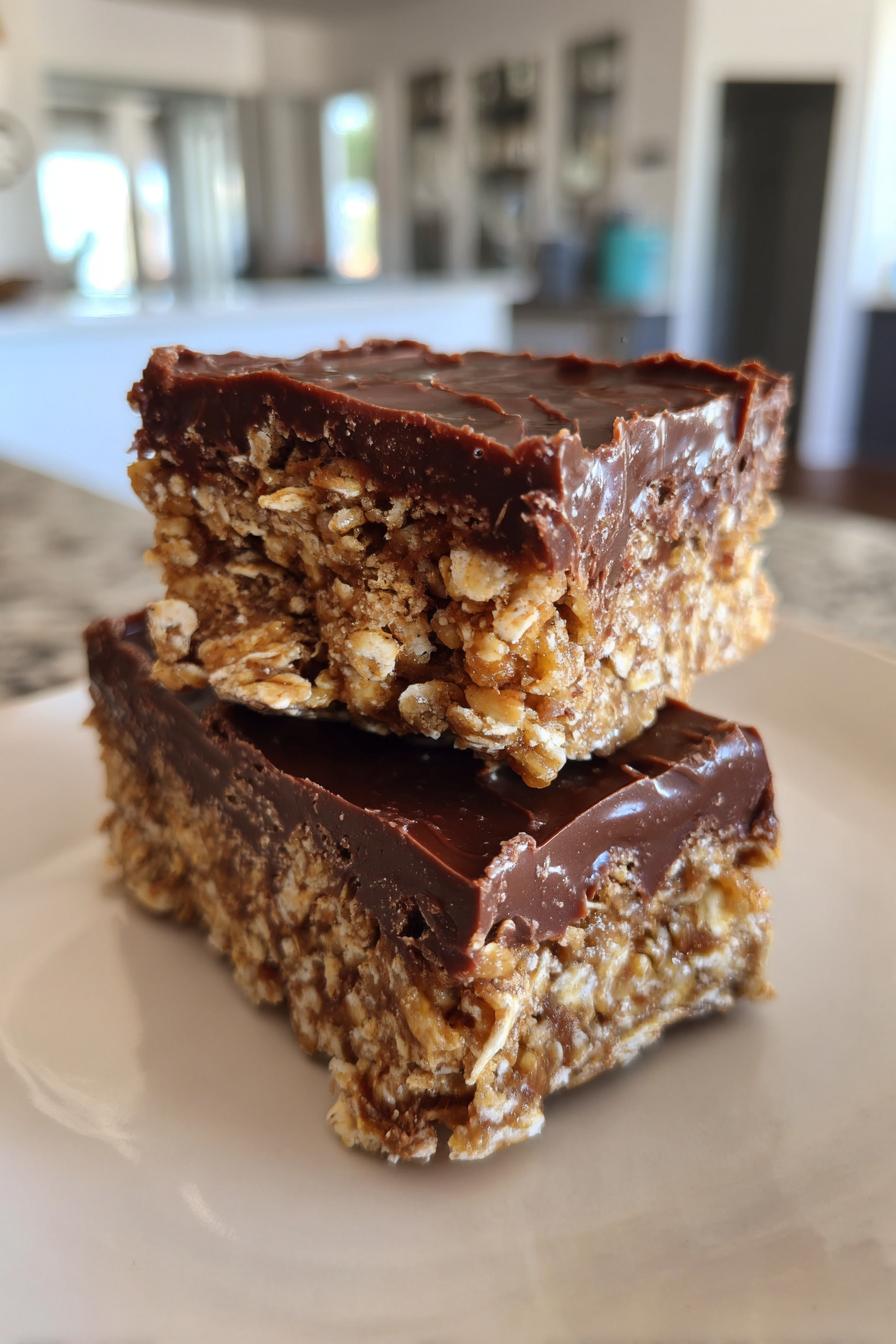 No bake chocolate oatmeal bars