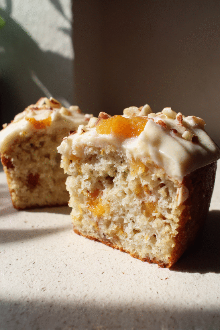 Peach almond yogurt mini cakes