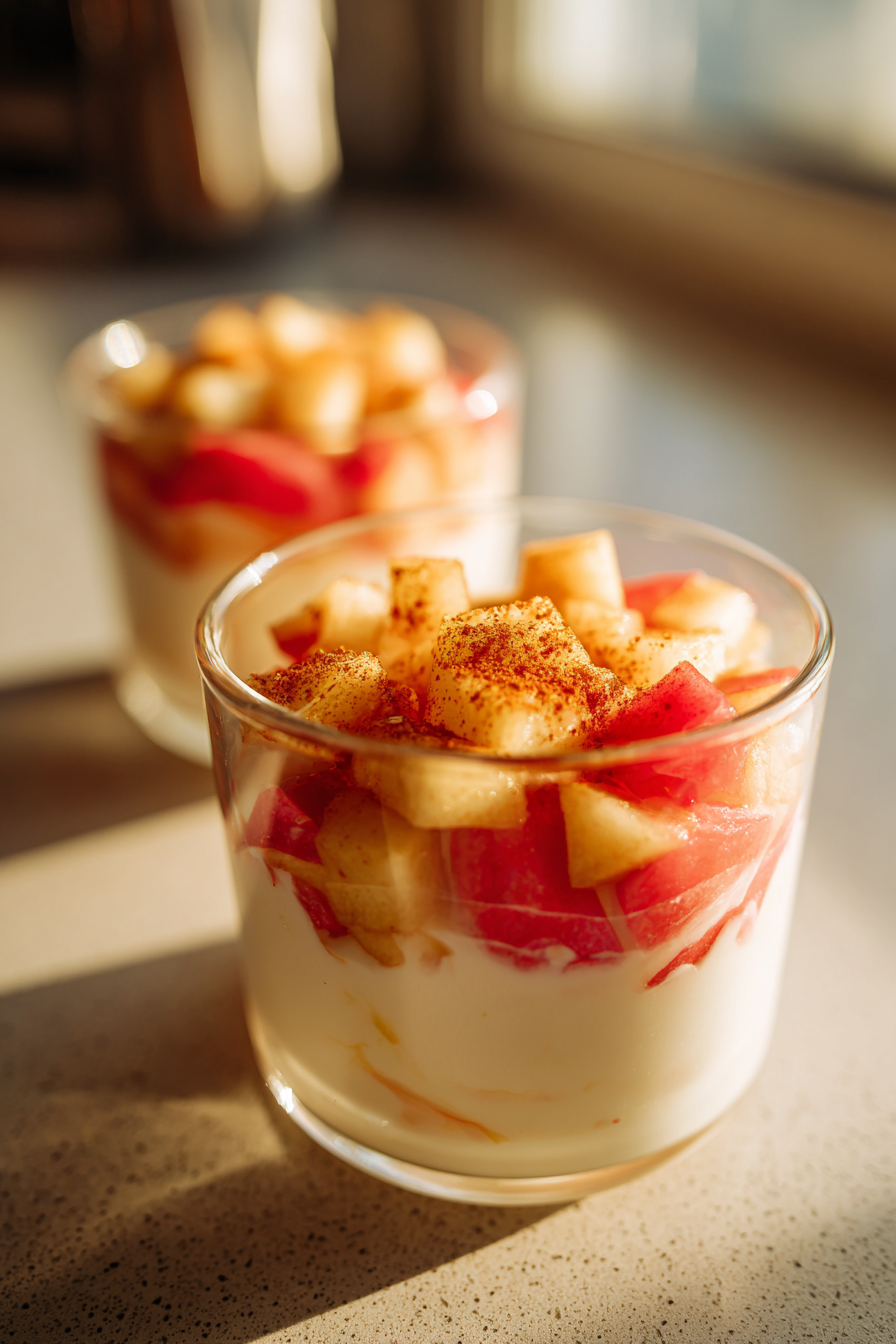 Pear ginger yogurt cups