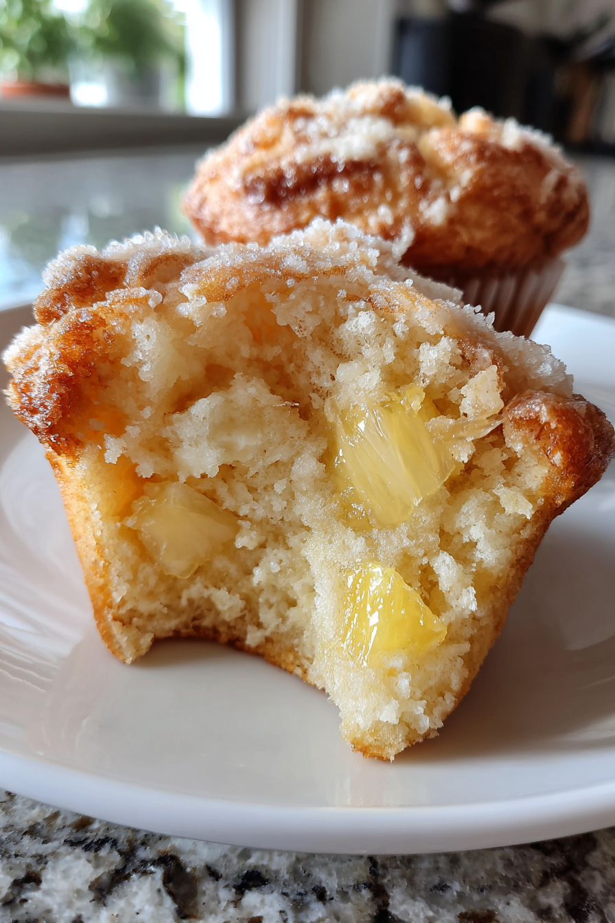 Pineapple vanilla yogurt muffins