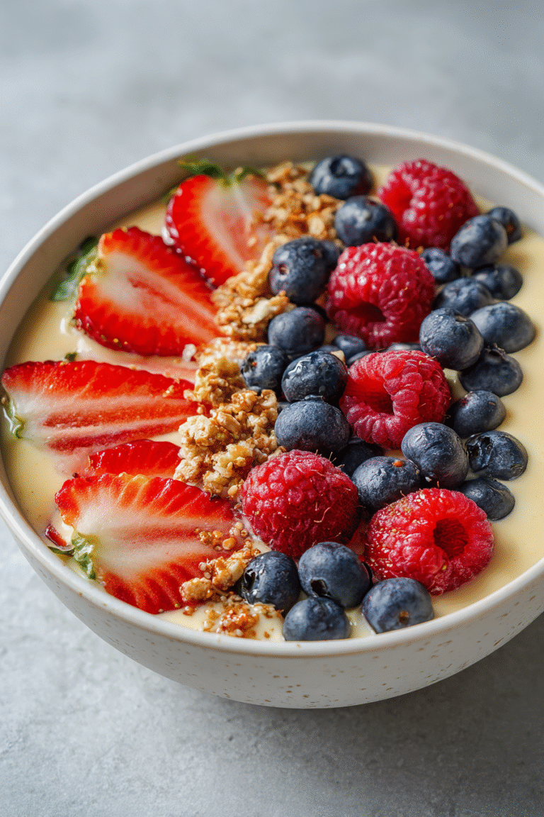 Protein Smoothie Bowl with Berries