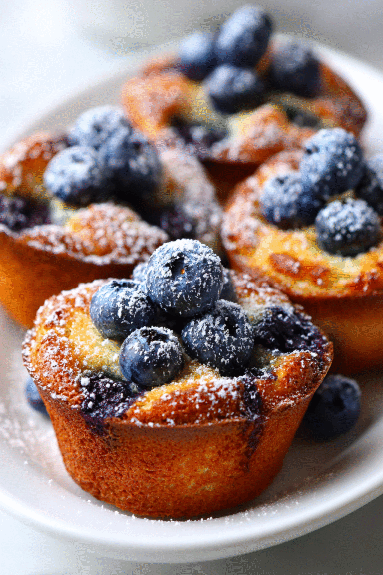 Quick blueberry yogurt mini cakes