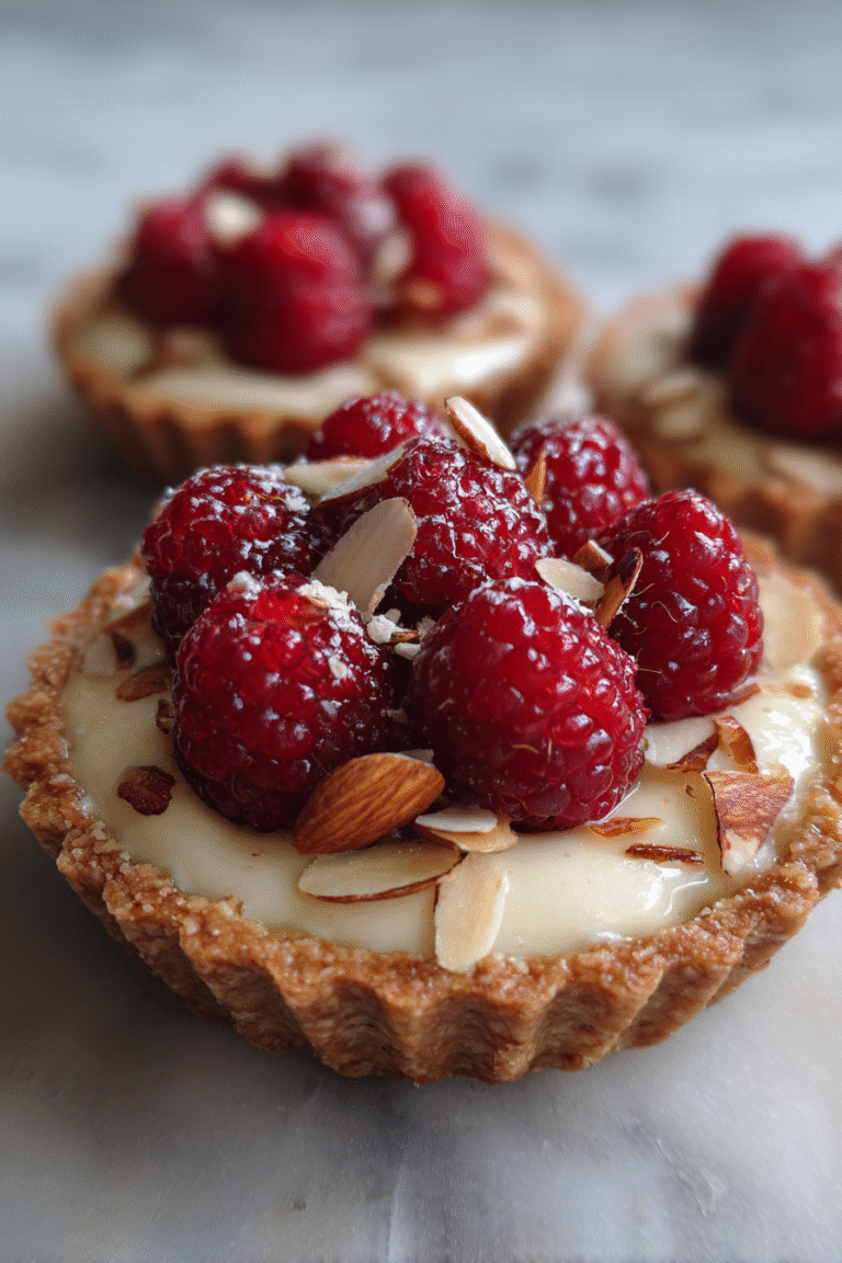 Raspberry almond yogurt tarts
