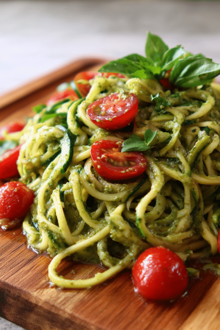 Raw Vegan Zucchini Pesto Noodles