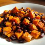Roasted Sweet Potatoes with Black Beans