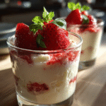 Strawberry basil yogurt cups