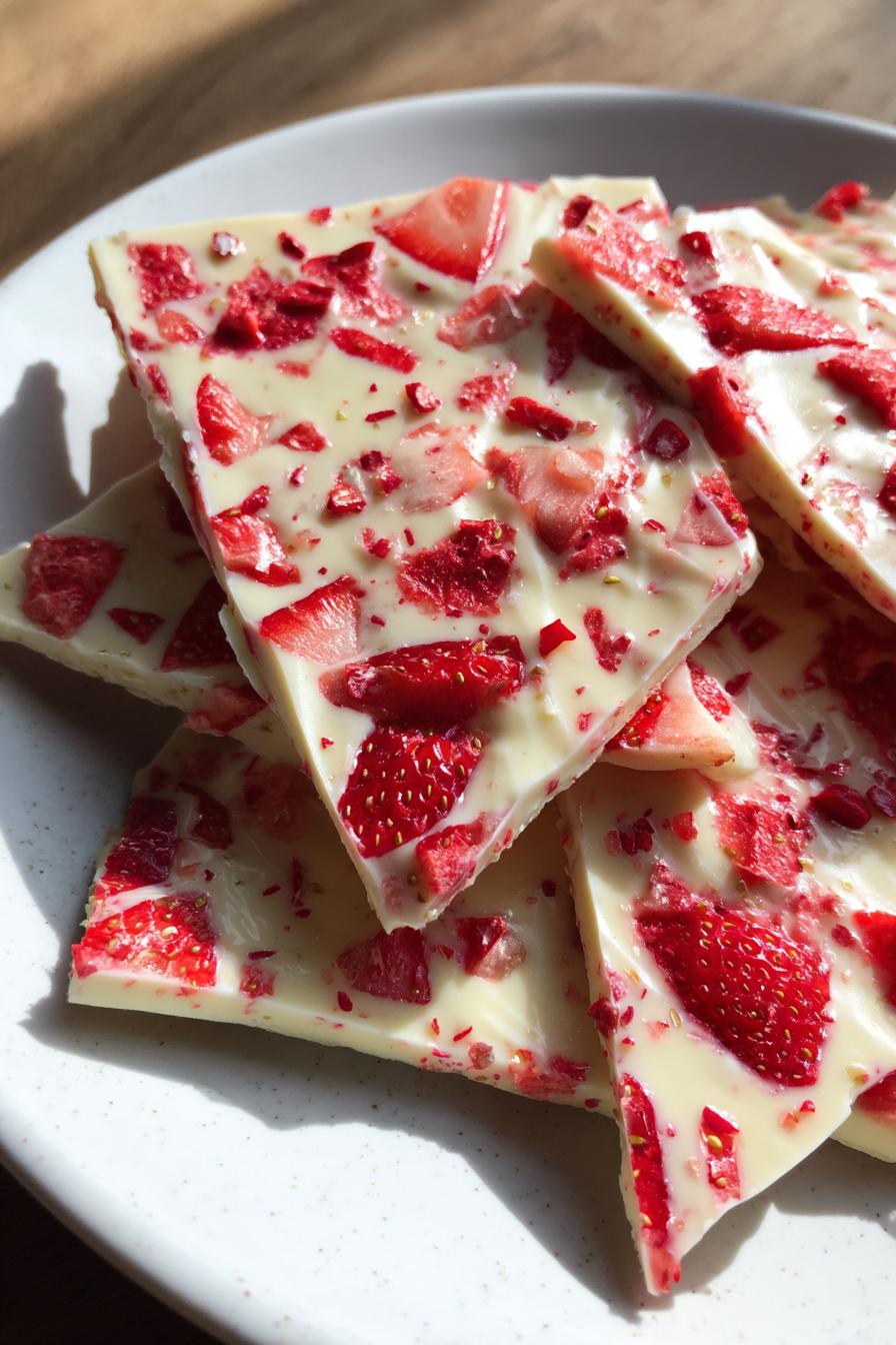 Strawberry yogurt bark