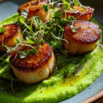 Sustainable Scallops with Pea Puree