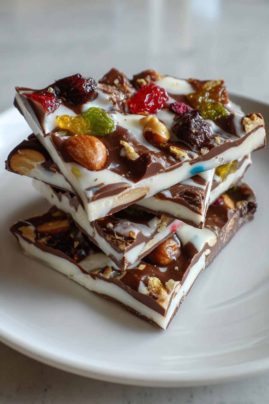 Yogurt chocolate bark