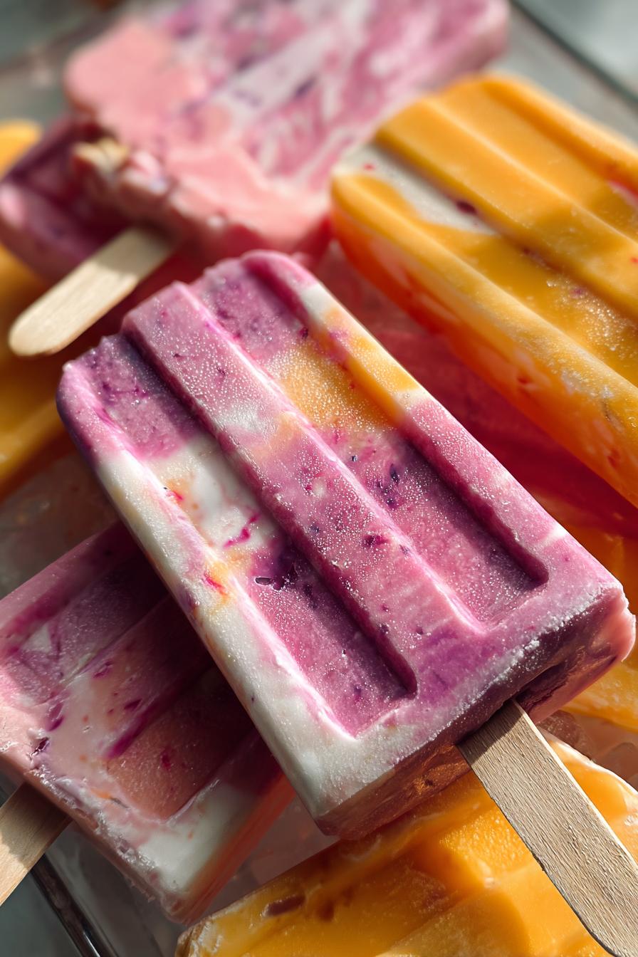 Yogurt ice cream popsicles