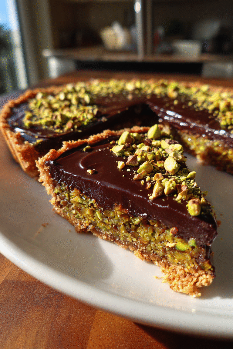 chocolate pistachio tarts