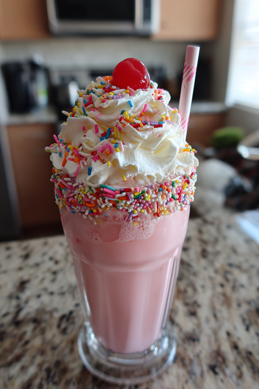 handcrafted bubblegum milkshake