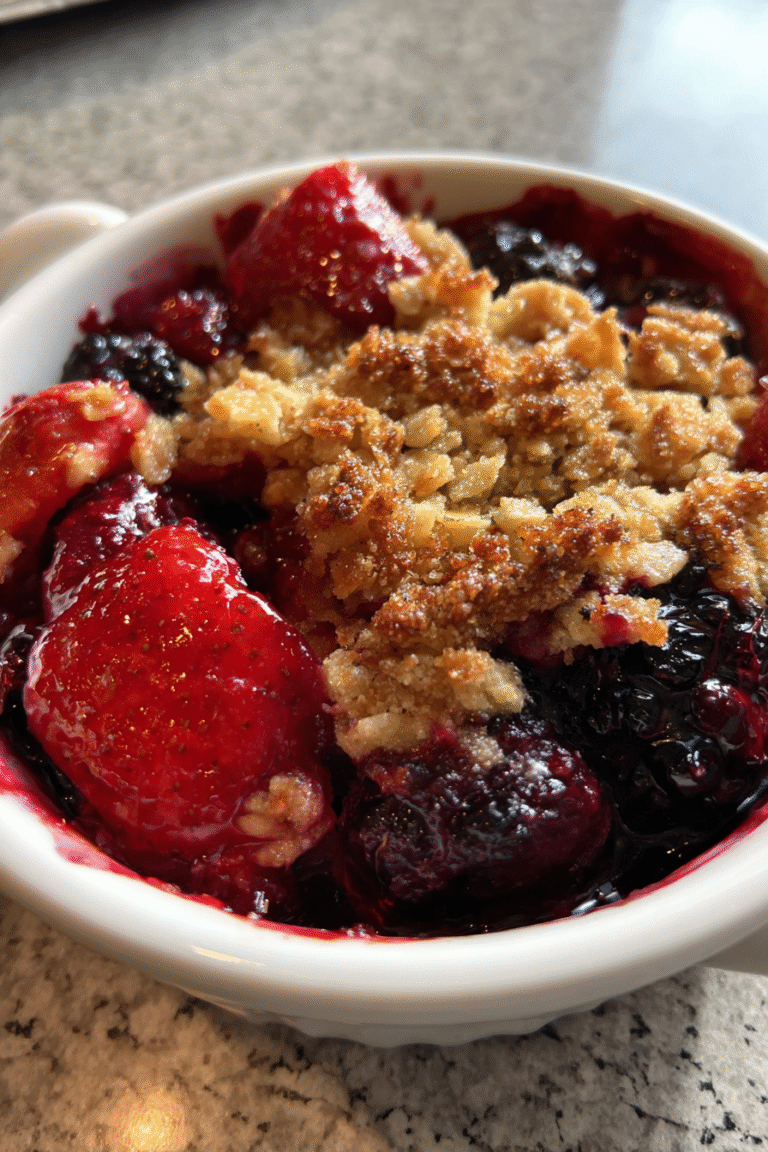 hearty berry crisp dessert