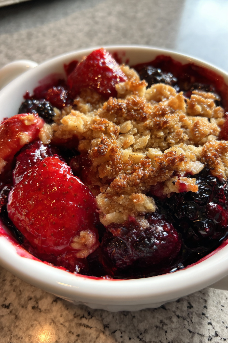 hearty berry crisp dessert