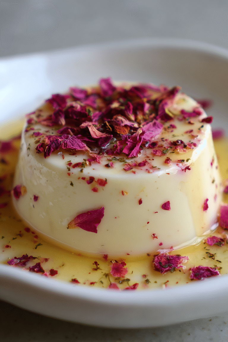 rose-infused panna cotta