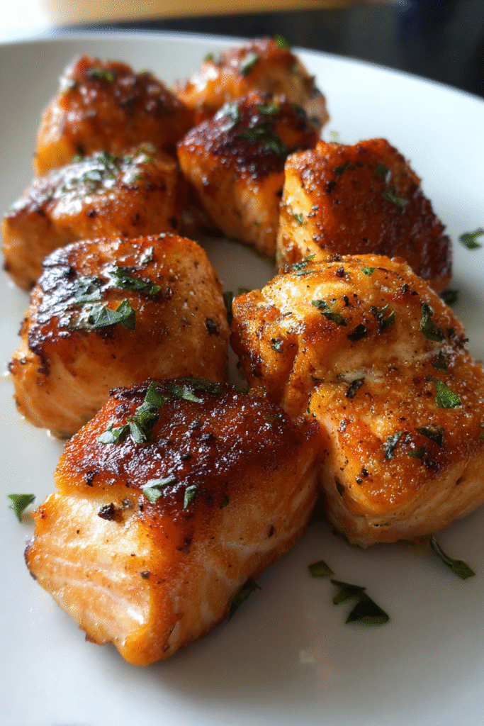 Air fryer salmon bites
