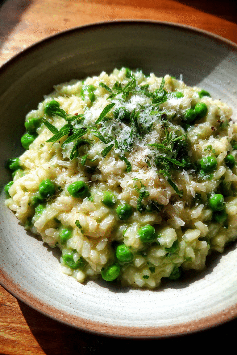Anti-Inflammatory Fresh Pea and Mint Risotto