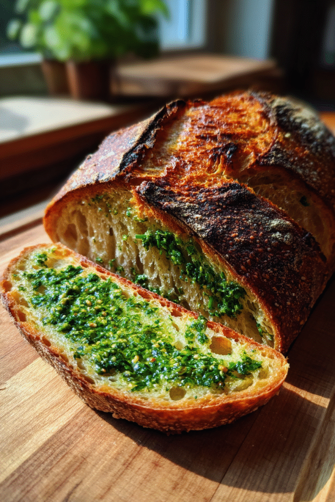 Artisanal Sourdough with Spring Herb Butter