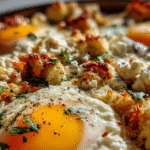 Baked feta eggs