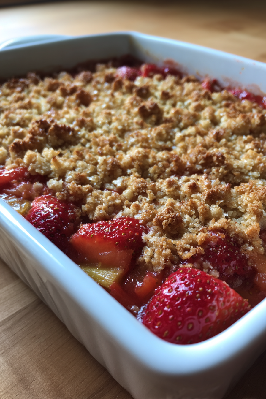 Blood-Sugar Friendly Strawberry Rhubarb Crisp
