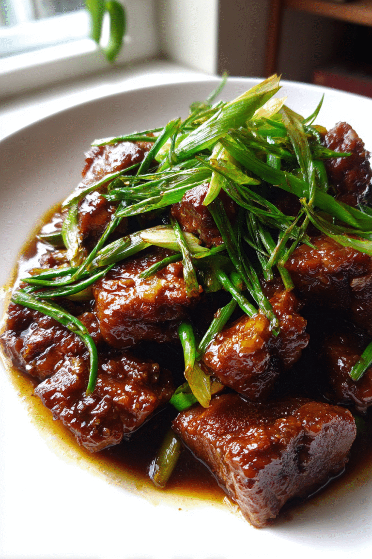 Heritage-Breed Braised Pork with Spring Onions