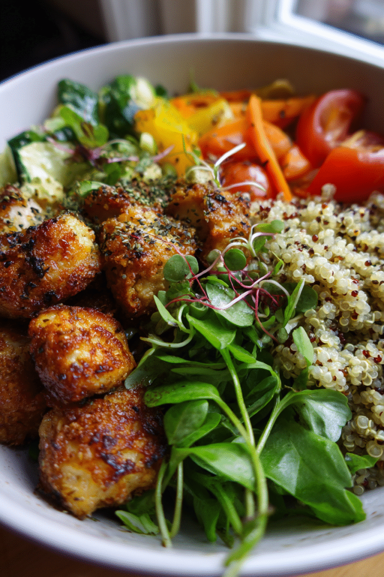 High-Protein Quinoa and Watercress Bowl