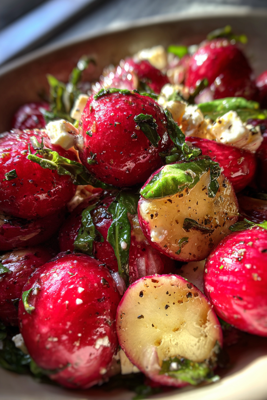 Low-Glycemic Roasted Radish and Feta Salad